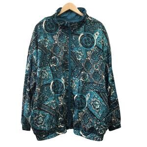 Amanda Smith Jacket Womens 3X Black Green Ivory